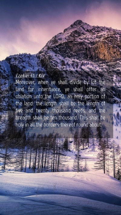 Picture 04 - Ezekiel 45:1 KJV Mobile Phone Wallpaper - Moreover, when ye shall divide by lot the land - Mobile Bible Verse Wallpaper