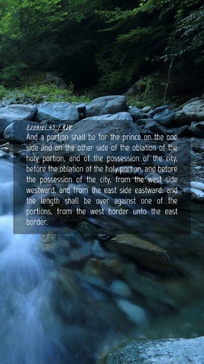 Picture 04 - Ezekiel 45:7 KJV Mobile Phone Wallpaper - And a portion shall be for the prince on the one - Mobile Bible Verse Wallpaper