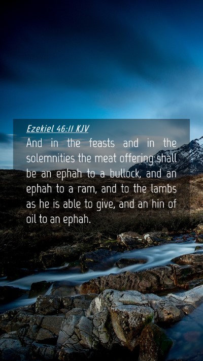 Picture 04 - Ezekiel 46:11 KJV Mobile Phone Wallpaper - And in the feasts and in the solemnities the meat - Mobile Bible Verse Wallpaper