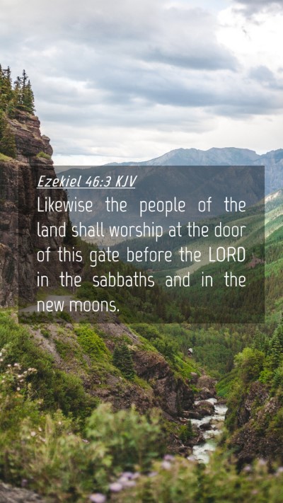 Picture 04 - Ezekiel 46:3 KJV Mobile Phone Wallpaper - Likewise the people of the land shall worship at - Mobile Bible Verse Wallpaper