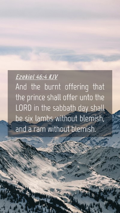 Picture 04 - Ezekiel 46:4 KJV Mobile Phone Wallpaper - And the burnt offering that the prince shall - Mobile Bible Verse Wallpaper