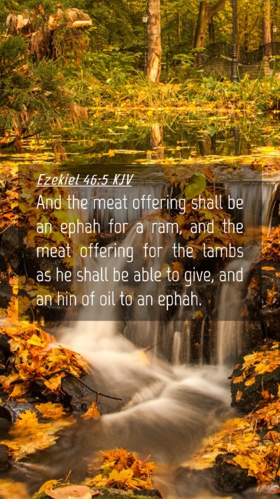 Picture 04 - Ezekiel 46:5 KJV Mobile Phone Wallpaper - And the meat offering shall be an ephah for a - Mobile Bible Verse Wallpaper