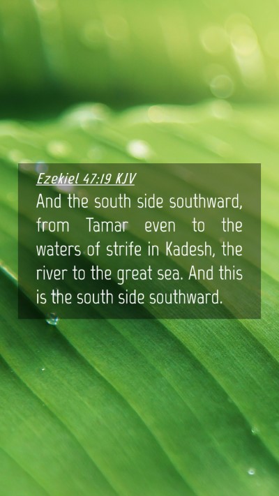 Picture 04 - Ezekiel 47:19 KJV Mobile Phone Wallpaper - And the south side southward, from Tamar even to - Mobile Bible Verse Wallpaper