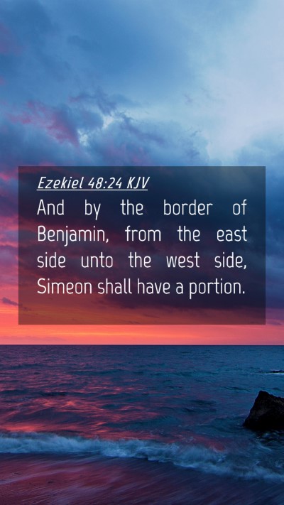 Picture 04 - Ezekiel 48:24 KJV Mobile Phone Wallpaper - And by the border of Benjamin, from the east side - Mobile Bible Verse Wallpaper