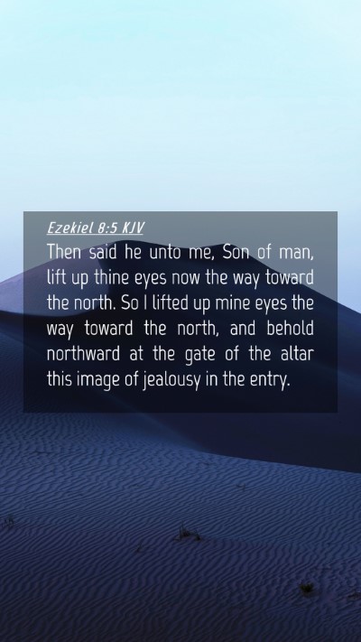 Picture 04 - Ezekiel 8:5 KJV Mobile Phone Wallpaper - Then said he unto me, Son of man, lift up thine - Mobile Bible Verse Wallpaper