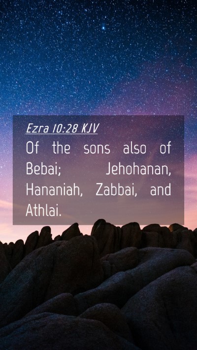 Picture 04 - Ezra 10:28 KJV Mobile Phone Wallpaper - Of the sons also of Bebai; Jehohanan, Hananiah, - Mobile Bible Verse Wallpaper
