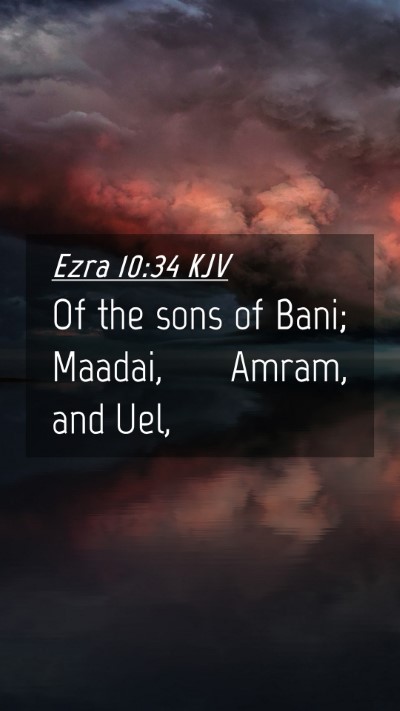 Picture 04 - Ezra 10:34 KJV Mobile Phone Wallpaper - Of the sons of Bani; Maadai, Amram, and - Mobile Bible Verse Wallpaper