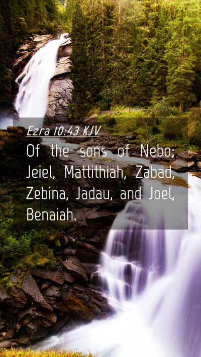 Picture 04 - Ezra 10:43 KJV Mobile Phone Wallpaper - Of the sons of Nebo; Jeiel, Mattithiah, Zabad, - Mobile Bible Verse Wallpaper