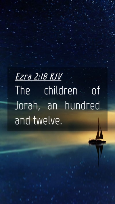 Picture 04 - Ezra 2:18 KJV Mobile Phone Wallpaper - The children of Jorah, an hundred and - Mobile Bible Verse Wallpaper