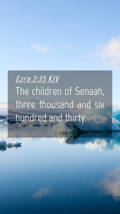 Picture 04 - Ezra 2:35 KJV Mobile Phone Wallpaper - The children of Senaah, three thousand and six - Mobile Bible Verse Wallpaper