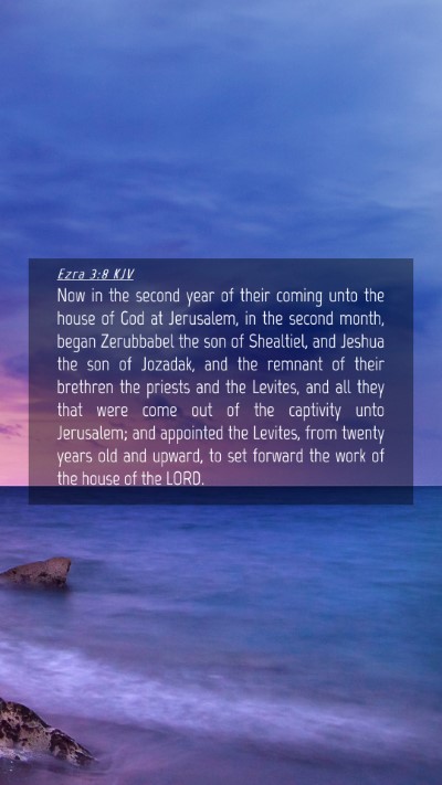 Picture 04 - Ezra 3:8 KJV Mobile Phone Wallpaper - Now in the second year of their coming unto the - Mobile Bible Verse Wallpaper