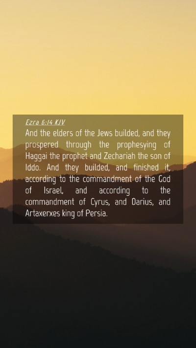 Picture 04 - Ezra 6:14 KJV Mobile Phone Wallpaper - And the elders of the Jews builded, and they - Mobile Bible Verse Wallpaper