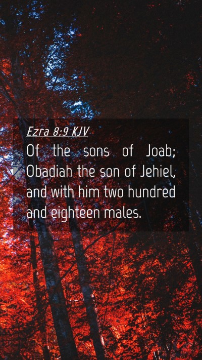 Picture 04 - Ezra 8:9 KJV Mobile Phone Wallpaper - Of the sons of Joab; Obadiah the son of Jehiel, - Mobile Bible Verse Wallpaper