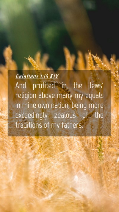 Picture 04 - Galatians 1:14 KJV Mobile Phone Wallpaper - And profited in the Jews' religion above many my - Mobile Bible Verse Wallpaper