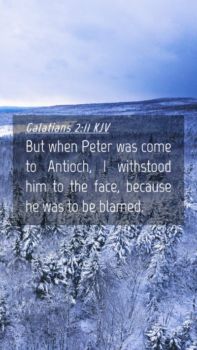 Picture 04 - Galatians 2:11 KJV Mobile Phone Wallpaper - But when Peter was come to Antioch, I withstood - Mobile Bible Verse Wallpaper