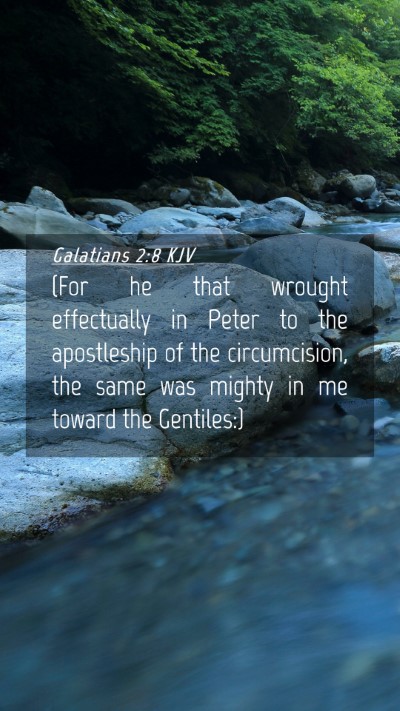 Picture 04 - Galatians 2:8 KJV Mobile Phone Wallpaper - (For he that wrought effectually in Peter to the - Mobile Bible Verse Wallpaper