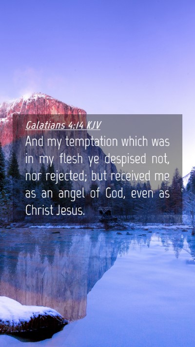 Picture 04 - Galatians 4:14 KJV Mobile Phone Wallpaper - And my temptation which was in my flesh ye - Mobile Bible Verse Wallpaper