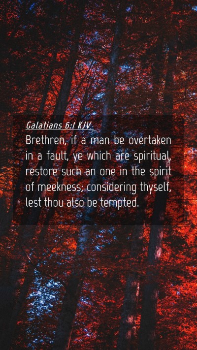 Picture 04 - Galatians 6:1 KJV Mobile Phone Wallpaper - Brethren, if a man be overtaken in a fault, ye - Mobile Bible Verse Wallpaper