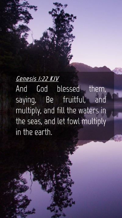 Picture 04 - Genesis 1:22 KJV Mobile Phone Wallpaper - And God blessed them, saying, Be fruitful, and - Mobile Bible Verse Wallpaper