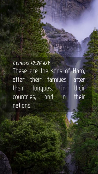 Picture 04 - Genesis 10:20 KJV Mobile Phone Wallpaper - These are the sons of Ham, after their families, - Mobile Bible Verse Wallpaper