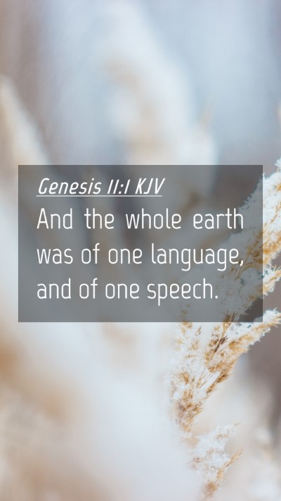 Picture 04 - Genesis 11:1 KJV Mobile Phone Wallpaper - And the whole earth was of one language, and of - Mobile Bible Verse Wallpaper
