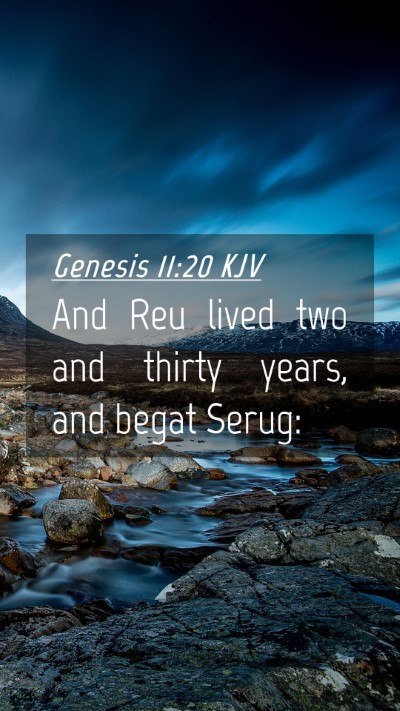Picture 04 - Genesis 11:20 KJV Mobile Phone Wallpaper - And Reu lived two and thirty years, and begat - Mobile Bible Verse Wallpaper