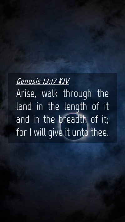 Picture 04 - Genesis 13:17 KJV Mobile Phone Wallpaper - Arise, walk through the land in the length of it - Mobile Bible Verse Wallpaper