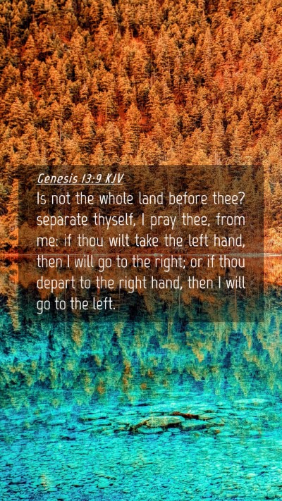 Picture 04 - Genesis 13:9 KJV Mobile Phone Wallpaper - Is not the whole land before thee? separate - Mobile Bible Verse Wallpaper