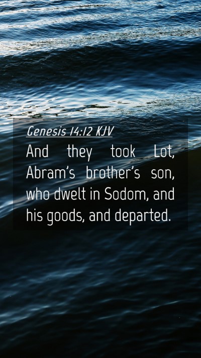 Picture 04 - Genesis 14:12 KJV Mobile Phone Wallpaper - And they took Lot, Abram's brother's son, who - Mobile Bible Verse Wallpaper