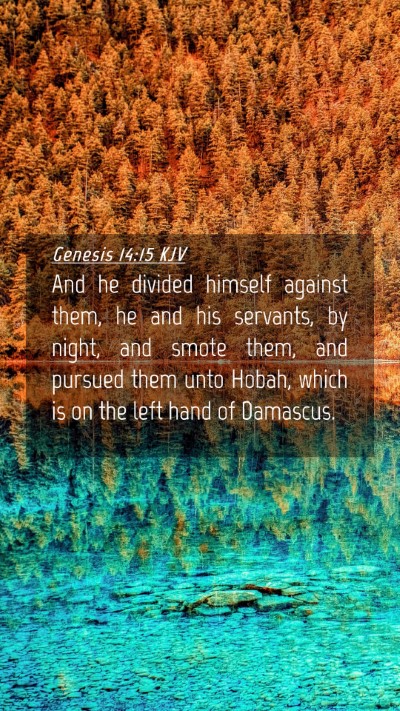 Picture 04 - Genesis 14:15 KJV Mobile Phone Wallpaper - And he divided himself against them, he and his - Mobile Bible Verse Wallpaper
