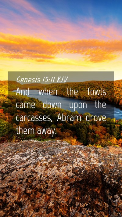 Picture 04 - Genesis 15:11 KJV Mobile Phone Wallpaper - And when the fowls came down upon the carcasses, - Mobile Bible Verse Wallpaper