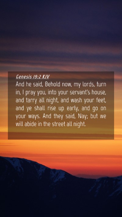 Picture 04 - Genesis 19:2 KJV Mobile Phone Wallpaper - And he said, Behold now, my lords, turn in, I - Mobile Bible Verse Wallpaper