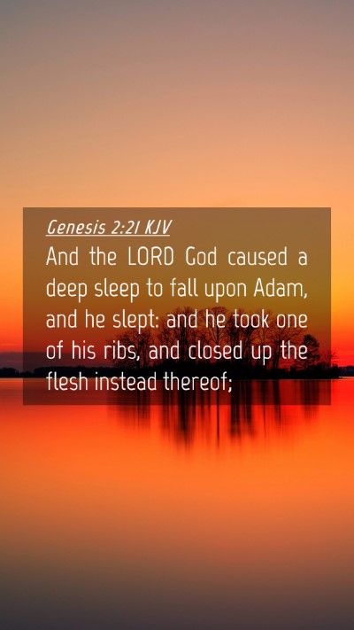 Picture 04 - Genesis 2:21 KJV Mobile Phone Wallpaper - And the LORD God caused a deep sleep to fall upon - Mobile Bible Verse Wallpaper