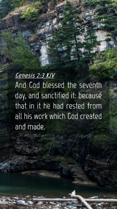 Picture 04 - Genesis 2:3 KJV Mobile Phone Wallpaper - And God blessed the seventh day, and sanctified - Mobile Bible Verse Wallpaper