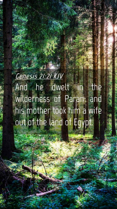 Picture 04 - Genesis 21:21 KJV Mobile Phone Wallpaper - And he dwelt in the wilderness of Paran: and his - Mobile Bible Verse Wallpaper