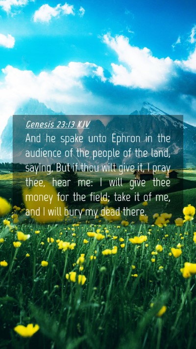 Picture 04 - Genesis 23:13 KJV Mobile Phone Wallpaper - And he spake unto Ephron in the audience of the - Mobile Bible Verse Wallpaper