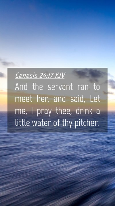Picture 04 - Genesis 24:17 KJV Mobile Phone Wallpaper - And the servant ran to meet her, and said, Let - Mobile Bible Verse Wallpaper