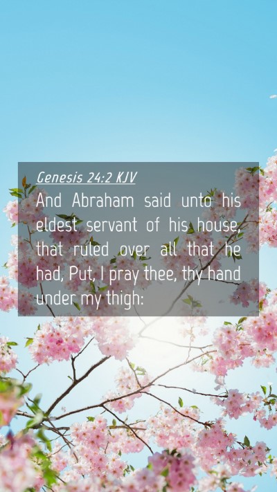 Picture 04 - Genesis 24:2 KJV Mobile Phone Wallpaper - And Abraham said unto his eldest servant of his - Mobile Bible Verse Wallpaper