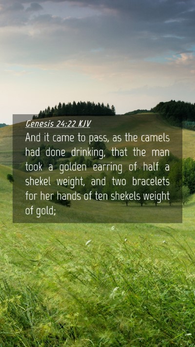 Picture 04 - Genesis 24:22 KJV Mobile Phone Wallpaper - And it came to pass, as the camels had done - Mobile Bible Verse Wallpaper