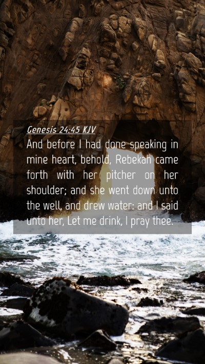 Picture 04 - Genesis 24:45 KJV Mobile Phone Wallpaper - And before I had done speaking in mine heart, - Mobile Bible Verse Wallpaper