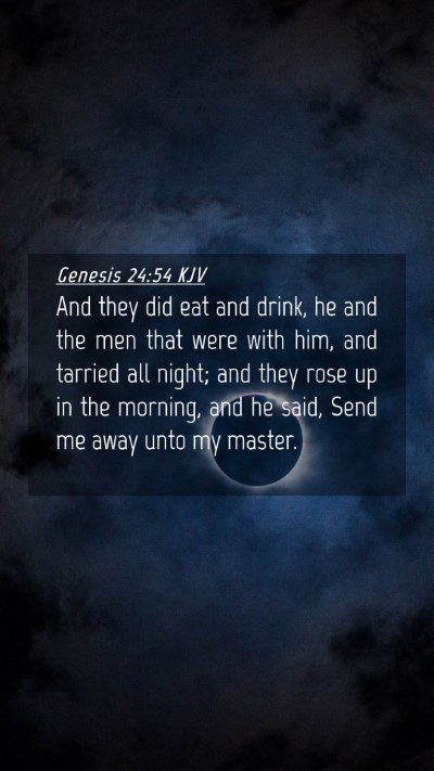 Picture 04 - Genesis 24:54 KJV Mobile Phone Wallpaper - And they did eat and drink, he and the men that - Mobile Bible Verse Wallpaper