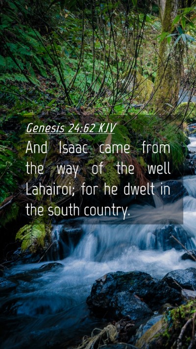 Picture 04 - Genesis 24:62 KJV Mobile Phone Wallpaper - And Isaac came from the way of the well Lahairoi; - Mobile Bible Verse Wallpaper