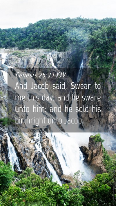 Picture 04 - Genesis 25:33 KJV Mobile Phone Wallpaper - And Jacob said, Swear to me this day; and he - Mobile Bible Verse Wallpaper