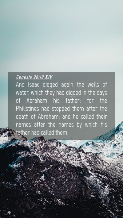 Picture 04 - Genesis 26:18 KJV Mobile Phone Wallpaper - And Isaac digged again the wells of water, which - Mobile Bible Verse Wallpaper