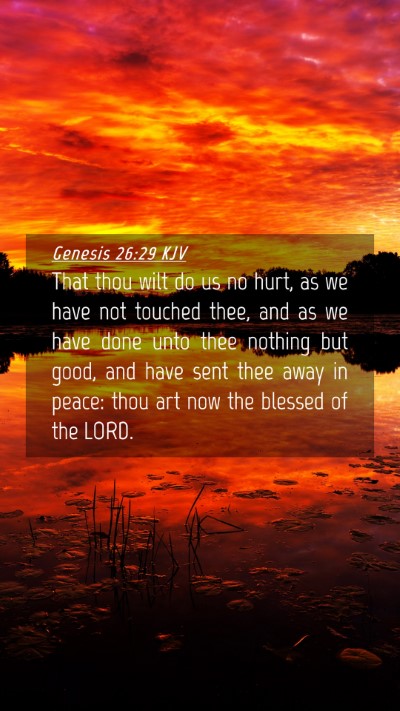 Picture 04 - Genesis 26:29 KJV Mobile Phone Wallpaper - That thou wilt do us no hurt, as we have not - Mobile Bible Verse Wallpaper