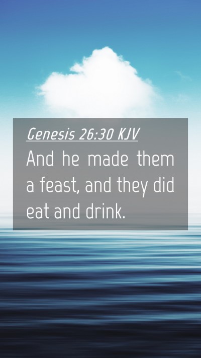 Picture 04 - Genesis 26:30 KJV Mobile Phone Wallpaper - And he made them a feast, and they did eat and - Mobile Bible Verse Wallpaper