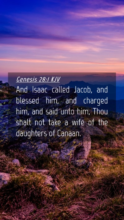Picture 04 - Genesis 28:1 KJV Mobile Phone Wallpaper - And Isaac called Jacob, and blessed him, and - Mobile Bible Verse Wallpaper