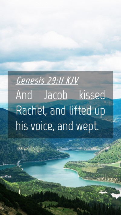 Picture 04 - Genesis 29:11 KJV Mobile Phone Wallpaper - And Jacob kissed Rachel, and lifted up his voice, - Mobile Bible Verse Wallpaper