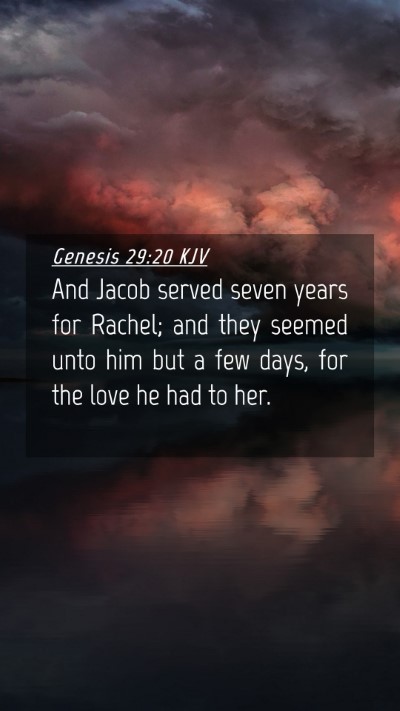 Picture 04 - Genesis 29:20 KJV Mobile Phone Wallpaper - And Jacob served seven years for Rachel; and they - Mobile Bible Verse Wallpaper
