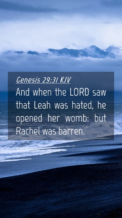 Picture 04 - Genesis 29:31 KJV Mobile Phone Wallpaper - And when the LORD saw that Leah was hated, he - Mobile Bible Verse Wallpaper